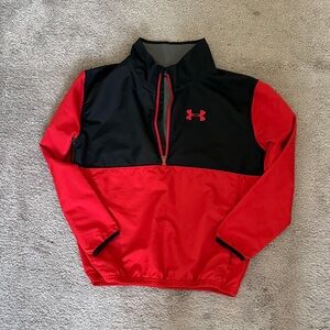 Under Armour Black and Red Half-Zip Rain Jacket
